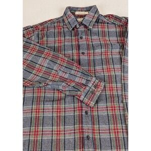 LL Bean Traditional Fit Medium Flannel Shirt Mens Plaid Long Sleeve Button Down